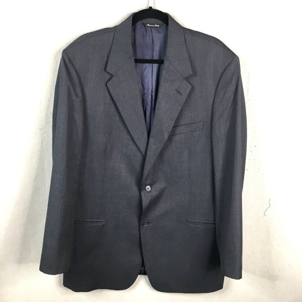 Riserva Blazer  Mens 42L Long Gray 100% Wool Italy Sport Coat Jacket Career